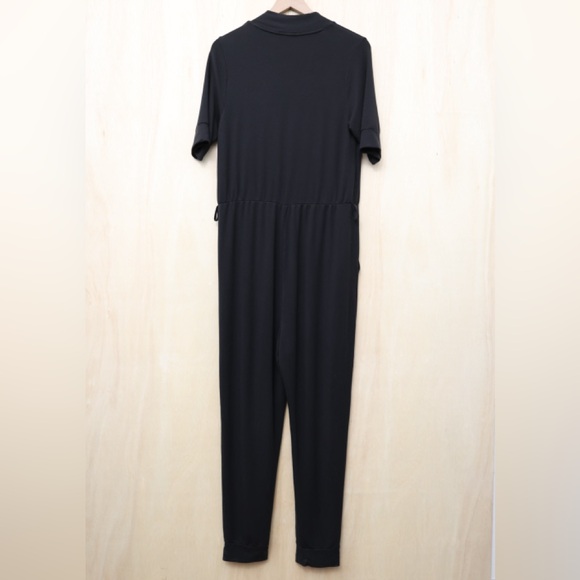 Quince French Terry Model Maternity Jumpsuit Black Small - Picture 3 of 4